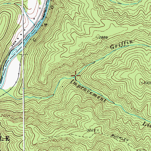 Topographic Map of Griffin Run, WV