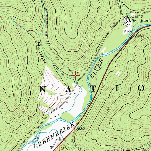 Topographic Map of Gum Cabin Hollow, WV