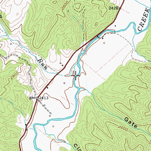 Topographic Map of Guy Run, WV