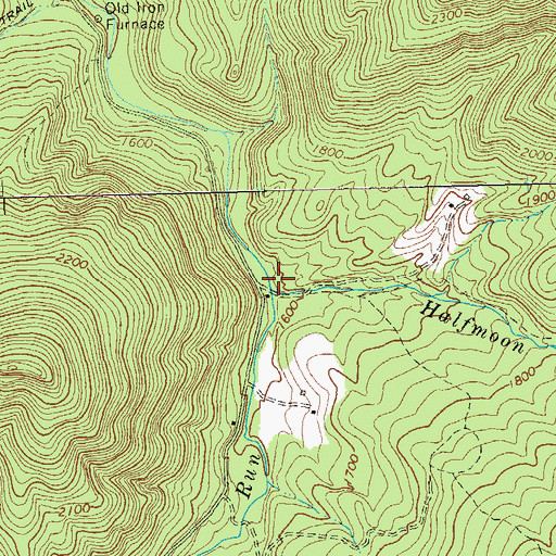 Topographic Map of Halfmoon Run, WV