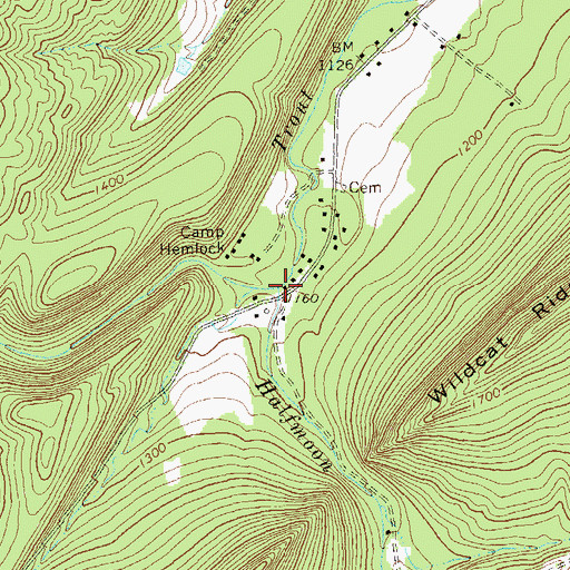 Topographic Map of Halfmoon Run, WV