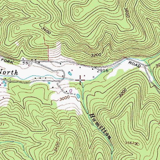 Topographic Map of Hamilton Run, WV