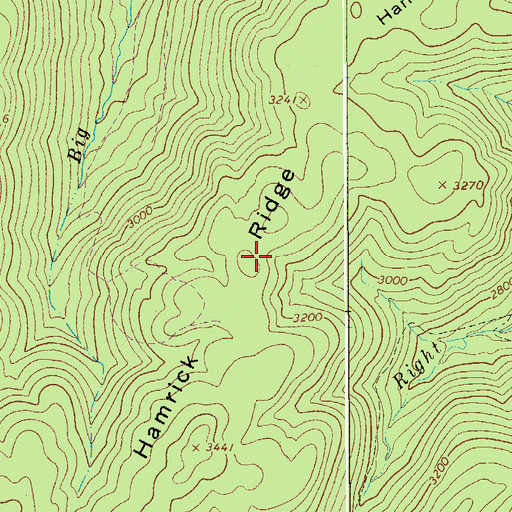 Topographic Map of Hamrick Ridge, WV