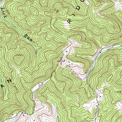 Topographic Map of Hannan Ridge, WV