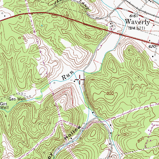 Topographic Map of Happy Hollow, WV