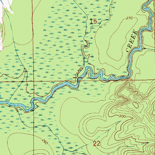 Topographic Map of Little Patsaliga Creek, AL