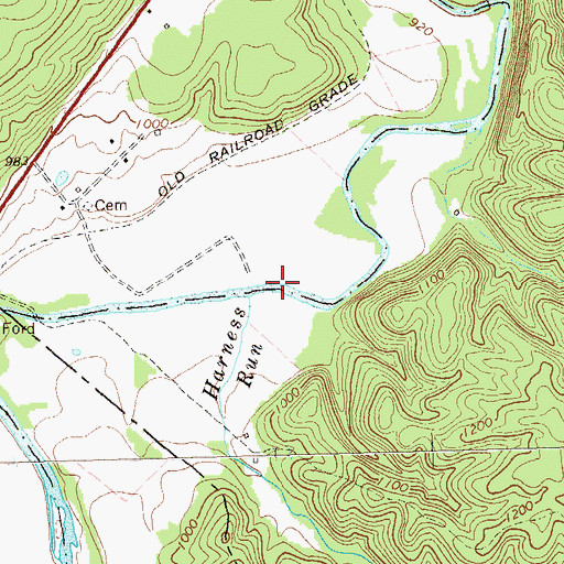 Topographic Map of Harness Run, WV
