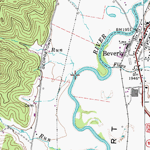 Topographic Map of Harper Run, WV
