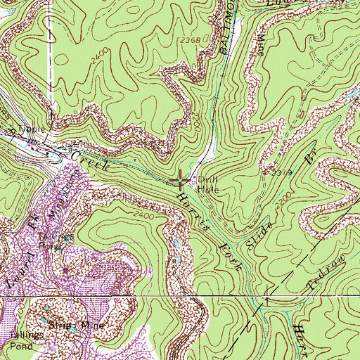 Topographic Map of Harris Fork, WV