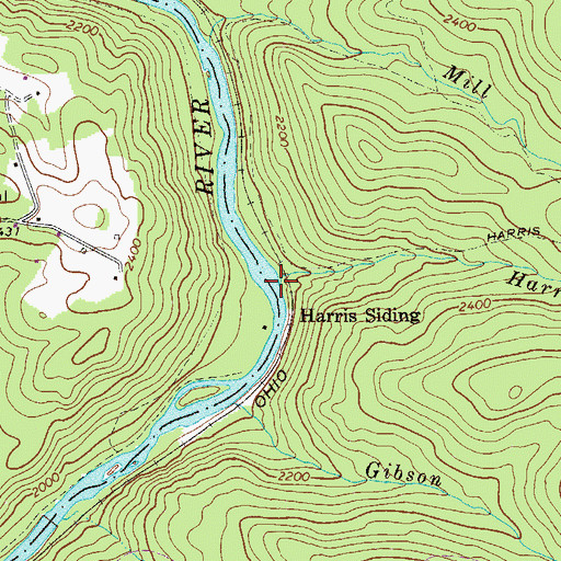 Topographic Map of Harris Siding Run, WV