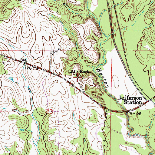 Topographic Map of Little Rock Church, AL