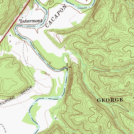Topographic Map of Hawk Run, WV
