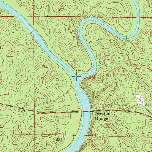Topographic Map of Little Tallapoosa River, AL