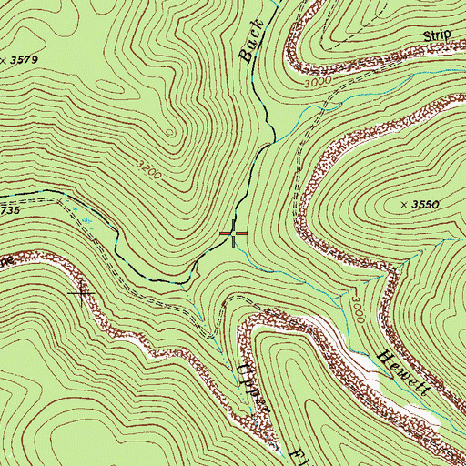 Topographic Map of Hewett Fork, WV