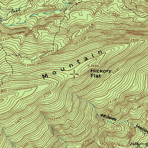 Topographic Map of Hickory Flat, WV