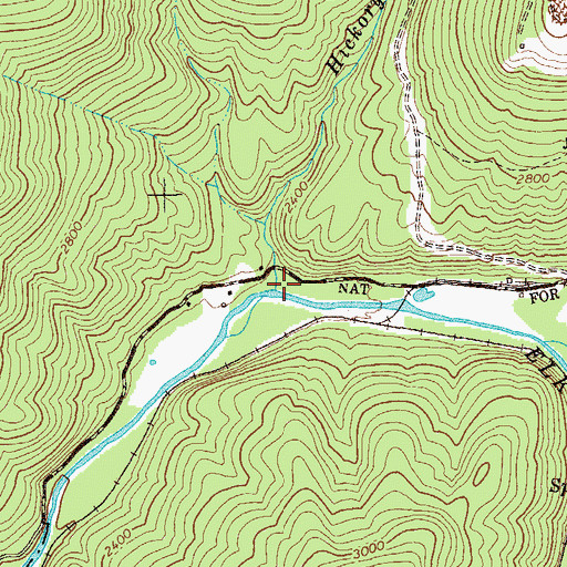 Topographic Map of Hickorylick Run, WV