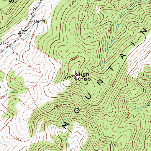 Topographic Map of High Knob, WV