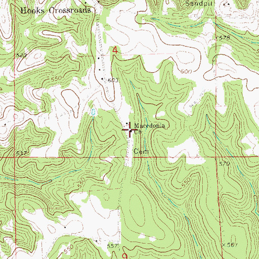Topographic Map of Macedonia Baptist Church, AL