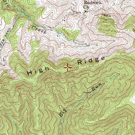 Topographic Map of High Ridge, WV