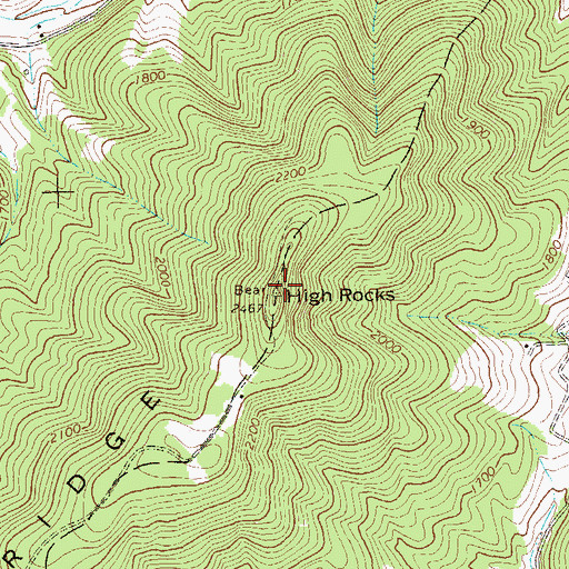 Topographic Map of High Rocks, WV