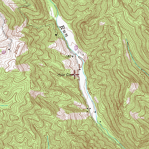 Topographic Map of Hile Cemetery, WV