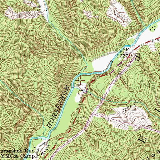 Topographic Map of Hile Run, WV