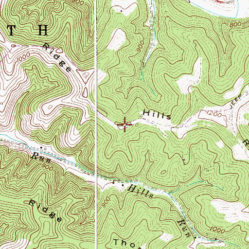 Topographic Map of Hills Ridge, WV