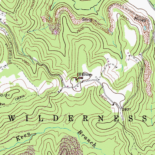 Topographic Map of Hill Top United Methodist Church, WV