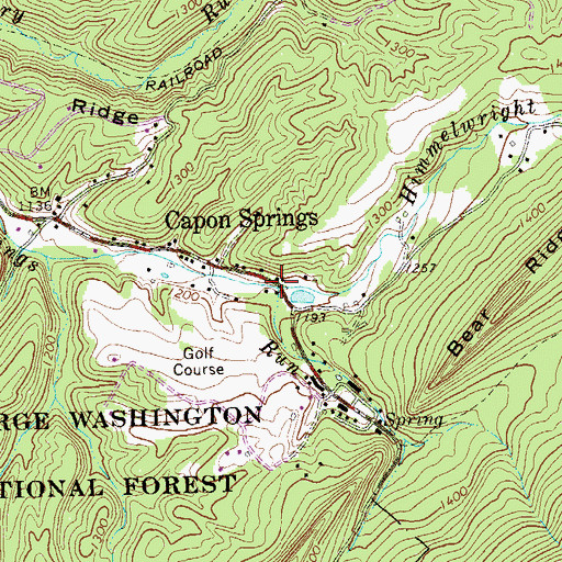 Topographic Map of Himmelwright Run, WV