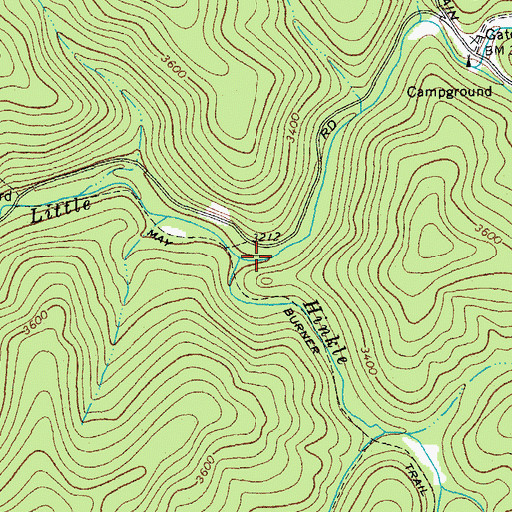 Topographic Map of Hinkle Run, WV