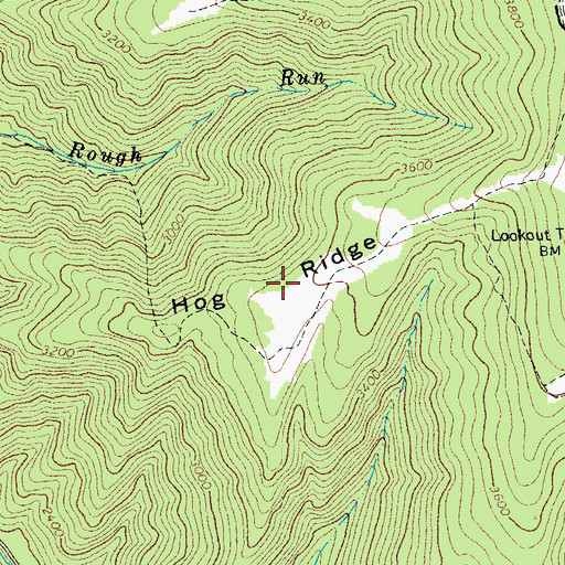 Topographic Map of Hog Ridge, WV