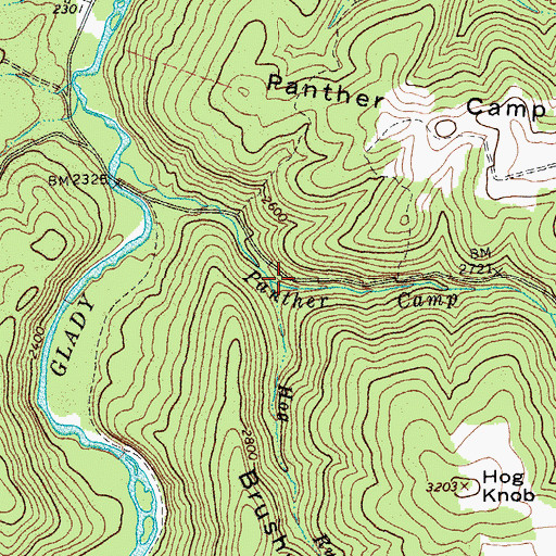 Topographic Map of Hog Run, WV