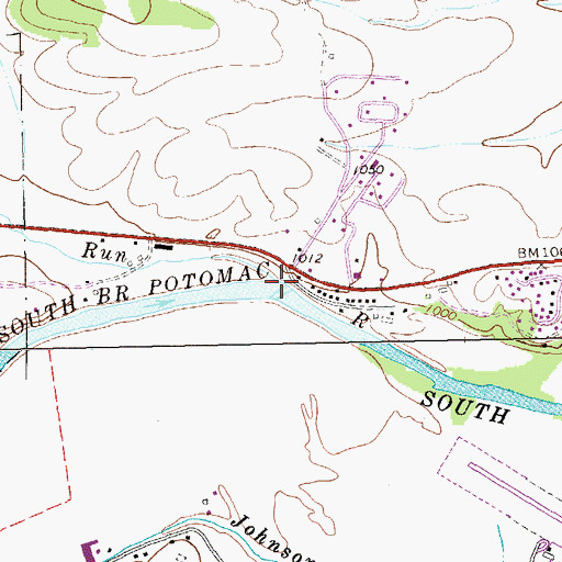 Topographic Map of Hoglan Run, WV