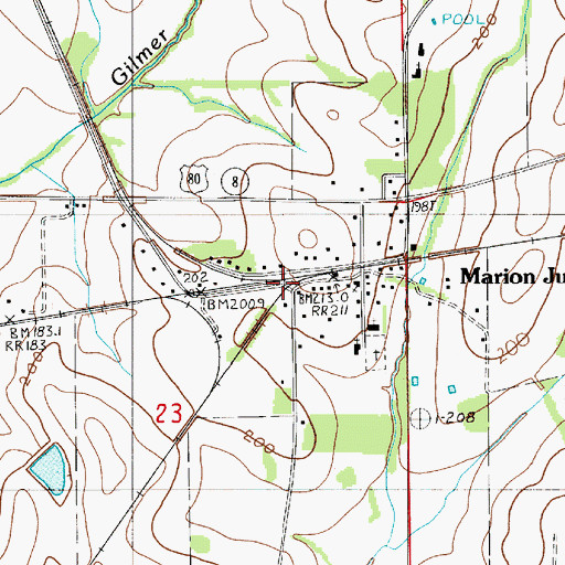 Topographic Map of Marion Junction, AL