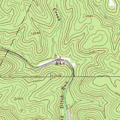 Topographic Map of Holcomb Creek, WV