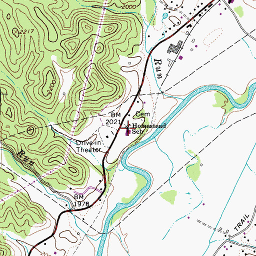 Topographic Map of Homestead Elementary School, WV