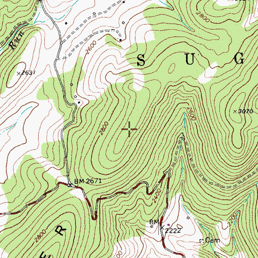 Topographic Map of Hoover Mountain, WV