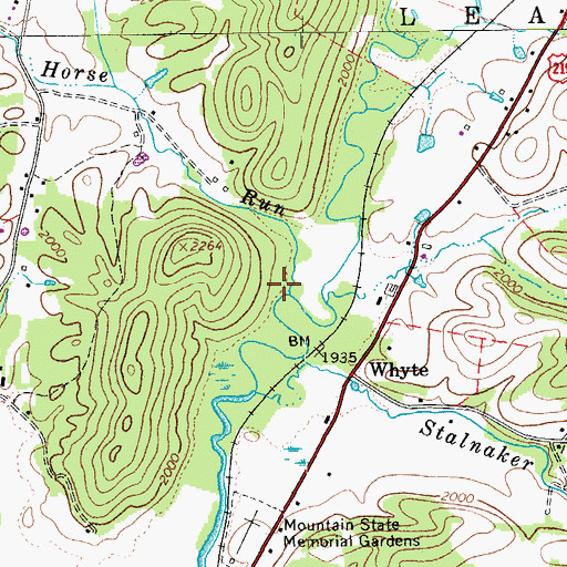 Topographic Map of Horse Run, WV