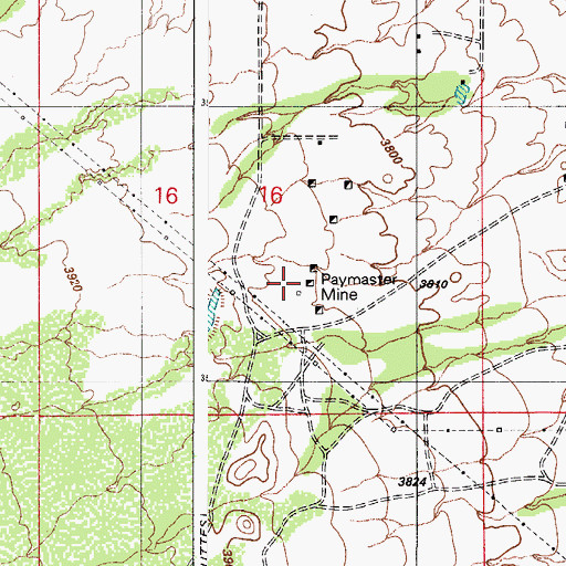 Topographic Map of Paymaster Mine, AZ