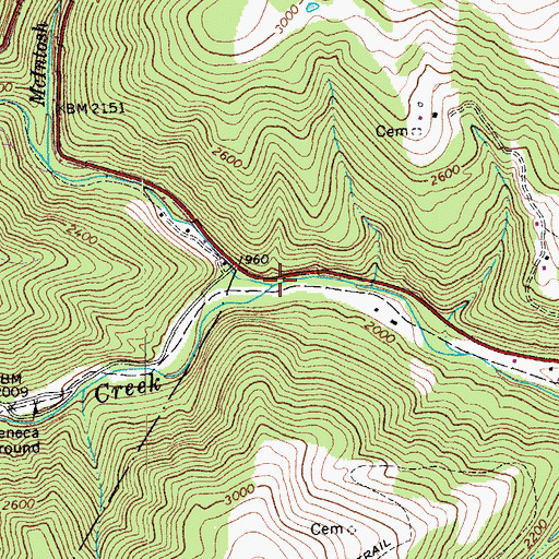 Topographic Map of Horsecamp Run, WV