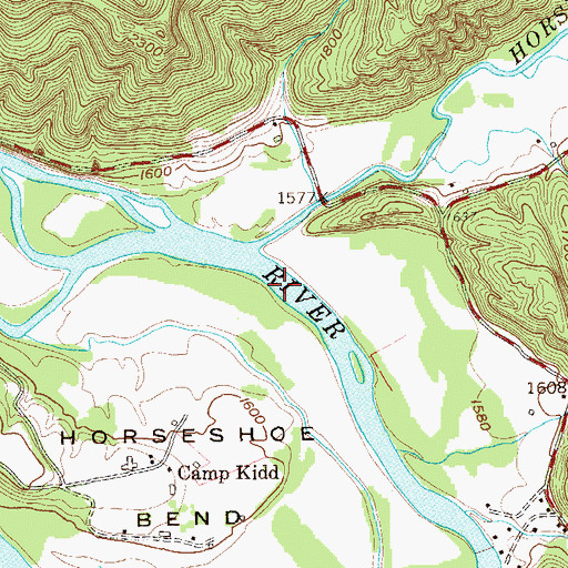 Topographic Map of Horseshoe Run, WV