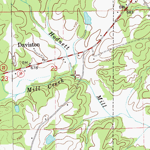 Topographic Map of Mill Creek, AL