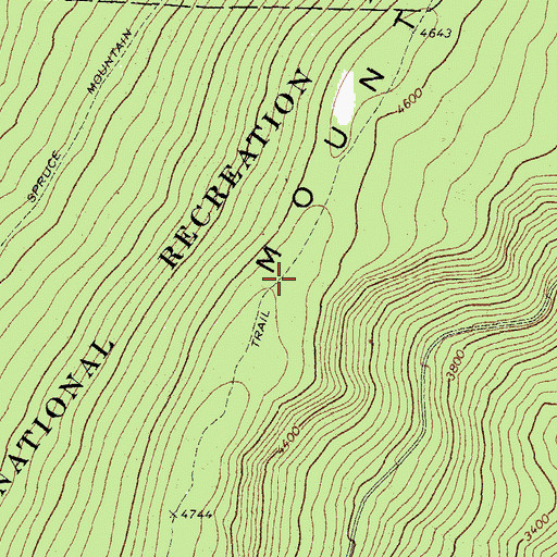Topographic Map of Huckleberry Trail, WV