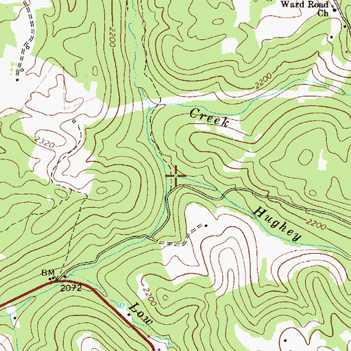 Topographic Map of Hughey Branch, WV