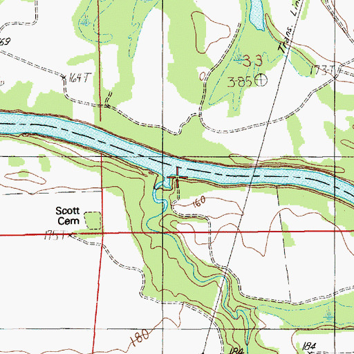 Topographic Map of Miller Creek, AL