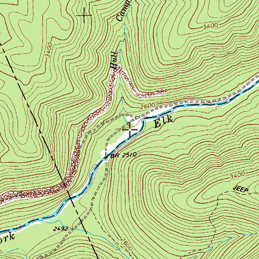 Topographic Map of Hull Camp Run, WV