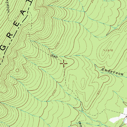 Topographic Map of Hunkerson Gap Trail, WV