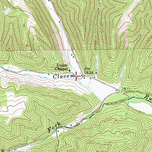 Topographic Map of Indian Run, WV