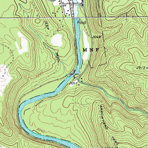 Topographic Map of Island Lick Run, WV