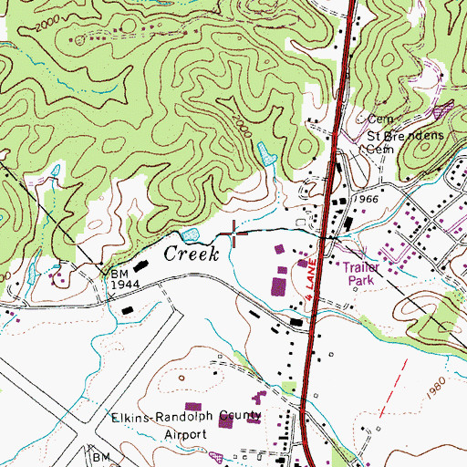 Topographic Map of Isner Creek, WV